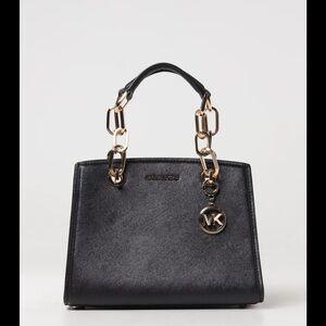 Michael Kors Black Satchel with Gold Accents